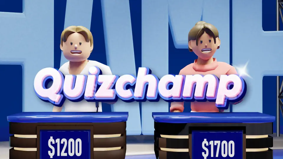 A couple buzzing in on the set of Quizchamp